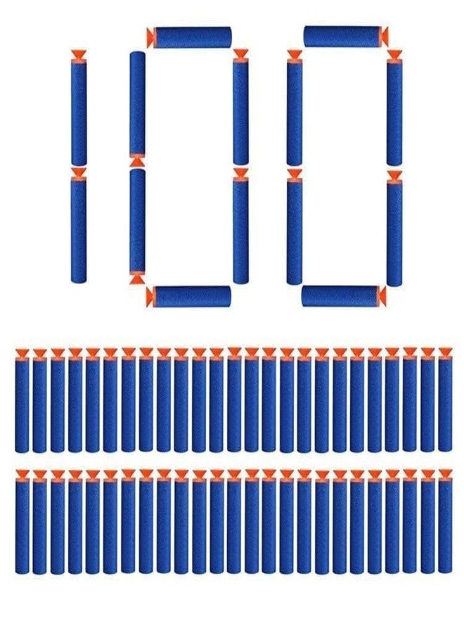 CLAPONE Hollow Out Soft Foam Refill Darts for N-Strike Elite Series Blasters Suction Bullets Darts for Toys Darts for Toy Blaster Suction Tip Soft Foam Refill (Suction-Bullet-Blue, Pack of 100) - Image 1